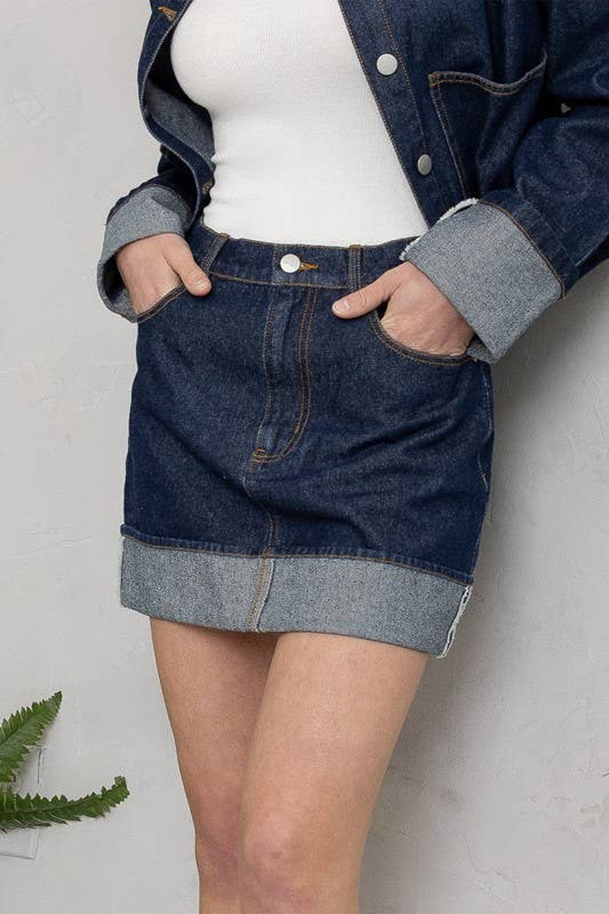 スカート jamANDMARY Fur pocket denim skirt ANDMARY】Fur pocket denim skirt
