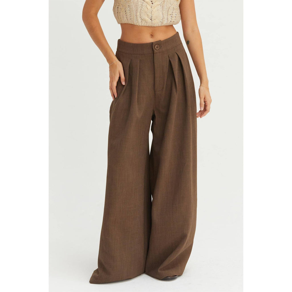 WENDY WIDE LEG PLEATED TROUSERS