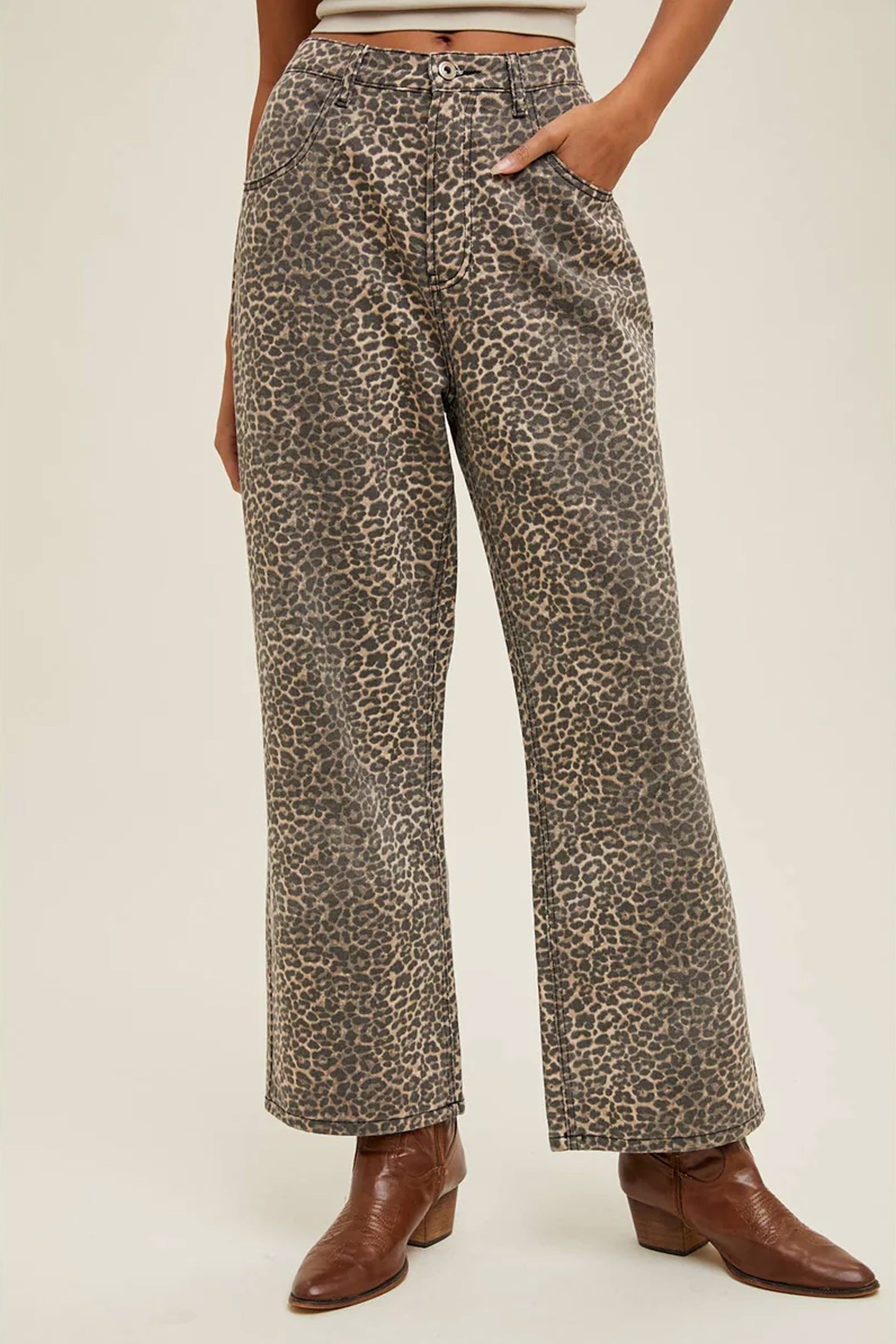 ビーデン BEEDEN LEOPARD PANTS 中古・古着通販】BEEDEN (ビーデン) LEOPARD PRINT WIDE